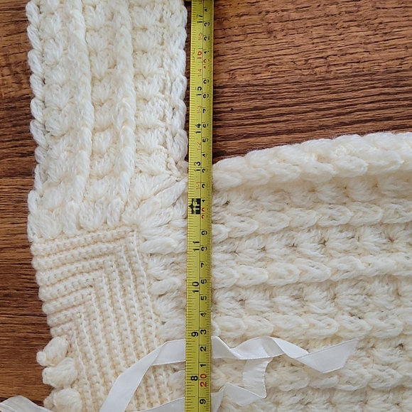 Vintage Handmade Knit Baby Sweater and Bonnet Set - Picture 5 of 11